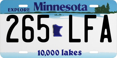 MN license plate 265LFA