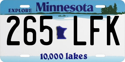 MN license plate 265LFK