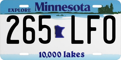 MN license plate 265LFO