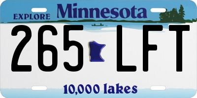 MN license plate 265LFT
