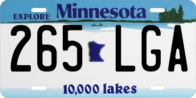 MN license plate 265LGA