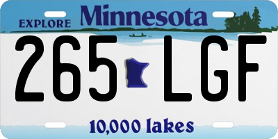 MN license plate 265LGF