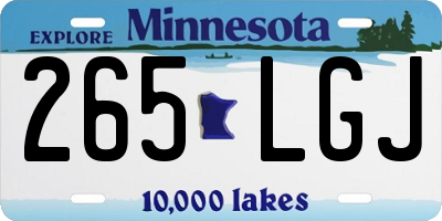 MN license plate 265LGJ