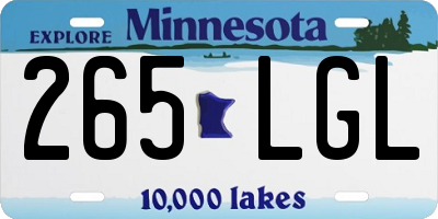 MN license plate 265LGL