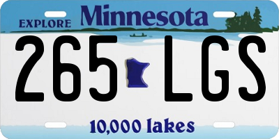 MN license plate 265LGS