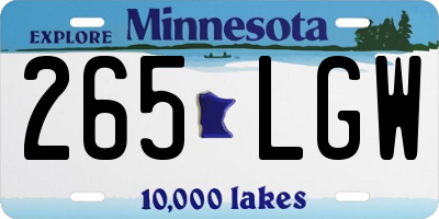 MN license plate 265LGW