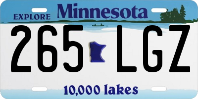 MN license plate 265LGZ