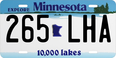 MN license plate 265LHA