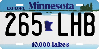 MN license plate 265LHB