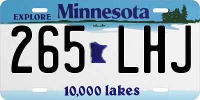 MN license plate 265LHJ