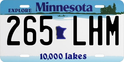 MN license plate 265LHM