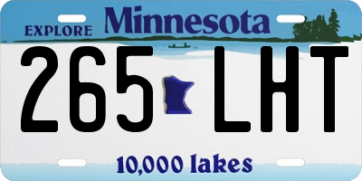 MN license plate 265LHT