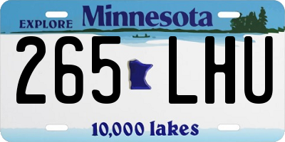 MN license plate 265LHU