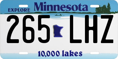 MN license plate 265LHZ