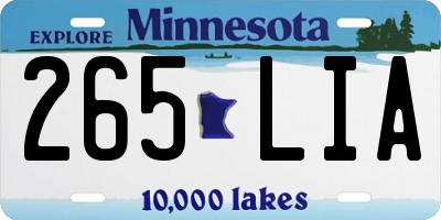 MN license plate 265LIA