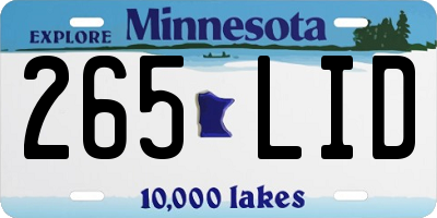 MN license plate 265LID