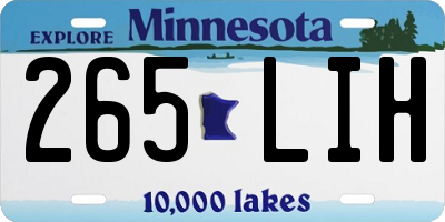 MN license plate 265LIH