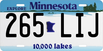 MN license plate 265LIJ