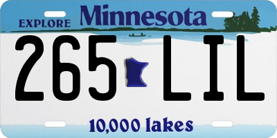 MN license plate 265LIL