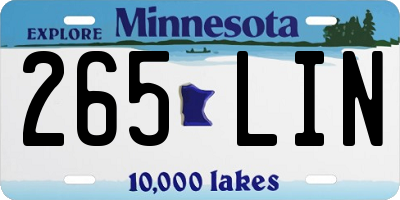MN license plate 265LIN