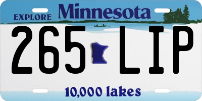 MN license plate 265LIP