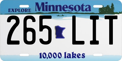 MN license plate 265LIT