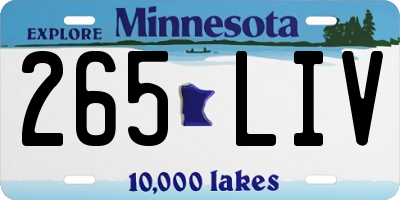MN license plate 265LIV
