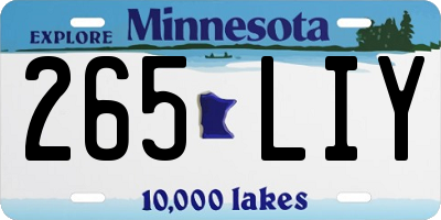 MN license plate 265LIY