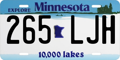MN license plate 265LJH