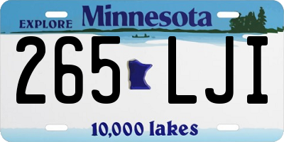 MN license plate 265LJI