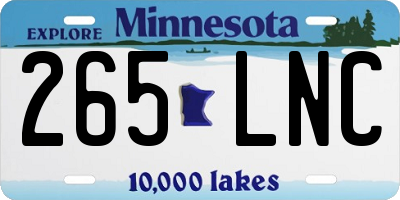 MN license plate 265LNC