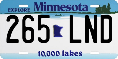 MN license plate 265LND