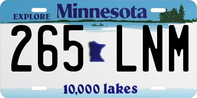 MN license plate 265LNM