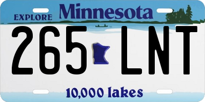 MN license plate 265LNT
