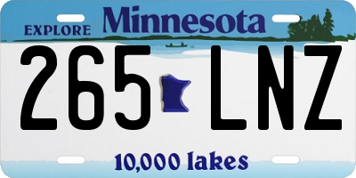 MN license plate 265LNZ
