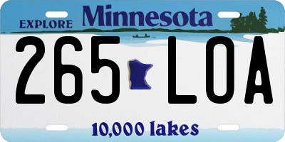 MN license plate 265LOA