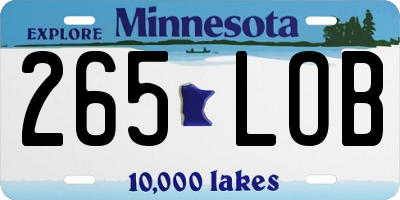 MN license plate 265LOB