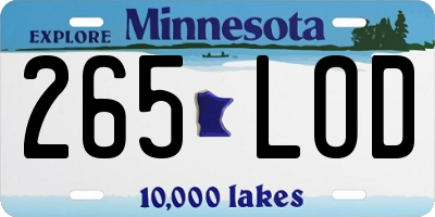 MN license plate 265LOD