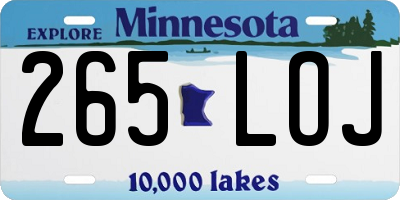 MN license plate 265LOJ