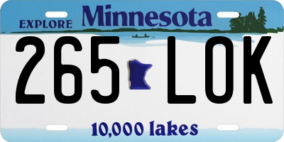 MN license plate 265LOK