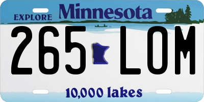 MN license plate 265LOM
