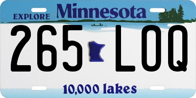 MN license plate 265LOQ