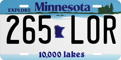 MN license plate 265LOR