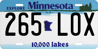 MN license plate 265LOX