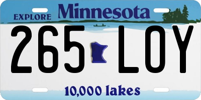 MN license plate 265LOY