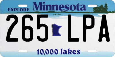 MN license plate 265LPA