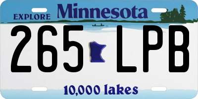 MN license plate 265LPB