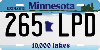 MN license plate 265LPD