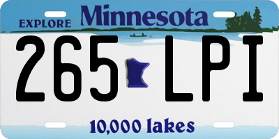 MN license plate 265LPI