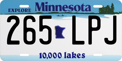 MN license plate 265LPJ